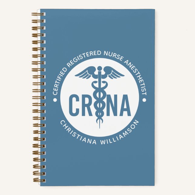 Individueller CRNA zertifizierter Krankenpfleger Notizbuch (Vorderseite)