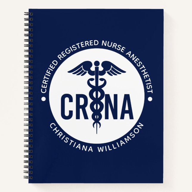 Individueller CRNA zertifizierter Krankenpfleger Notizbuch (Vorderseite)