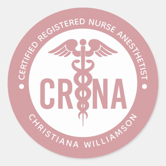 Individueller CRNA zertifizierter Krankenpfleger Runder Aufkleber (Vorderseite)