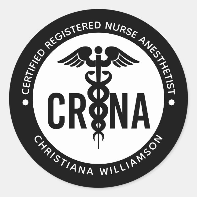 Individueller CRNA zertifizierter Krankenpfleger Runder Aufkleber (Vorderseite)