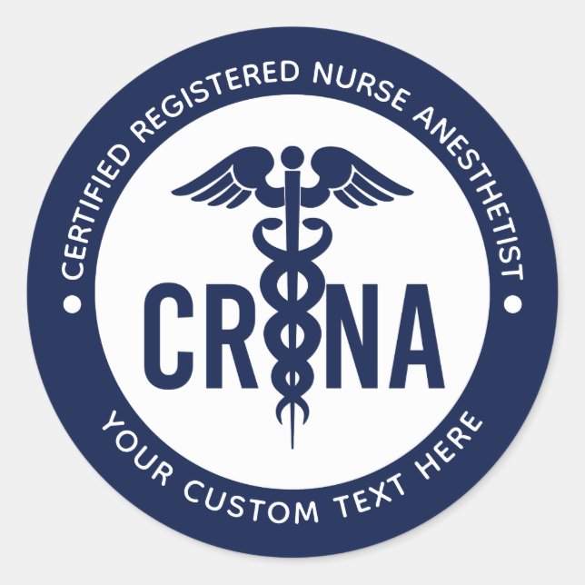 Individueller CRNA zertifizierter Krankenpfleger Runder Aufkleber (Vorderseite)