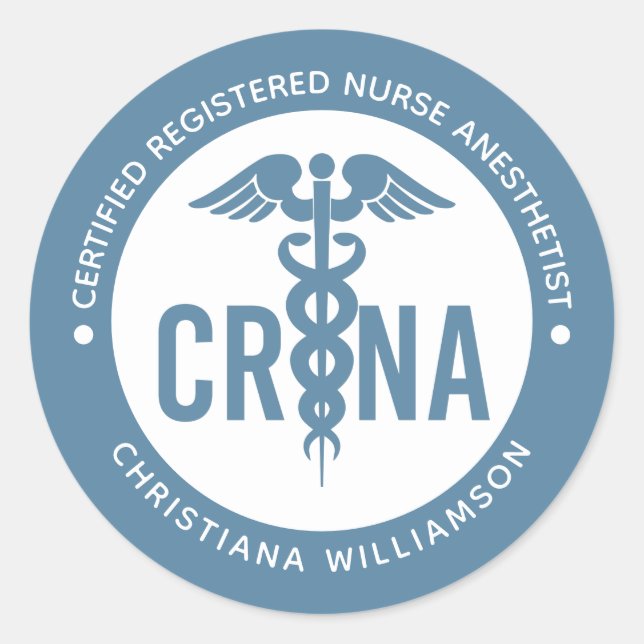Individueller CRNA zertifizierter Krankenpfleger Runder Aufkleber (Vorderseite)