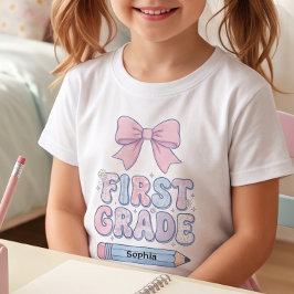 Individueller erster Tag der 1. Klasse Pink Coquet T-Shirt