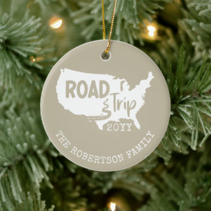 Individueller Familienurlaub   Family Road Trip US Keramik Ornament