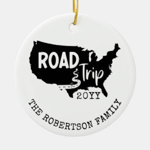 Individueller Familienurlaub   Family Road Trip US Keramik Ornament