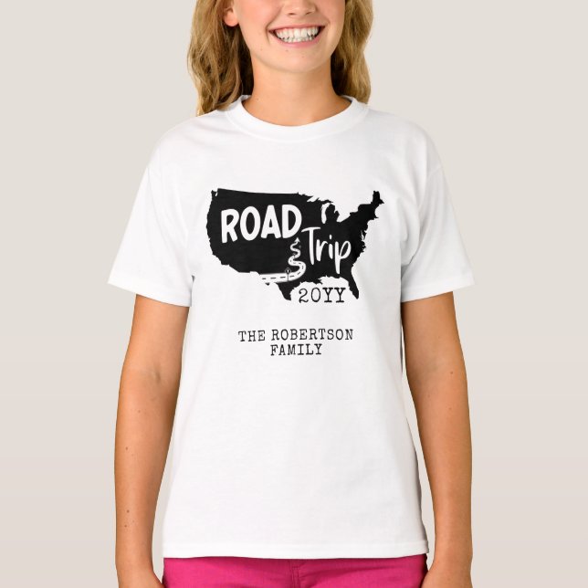 Individueller Familienurlaub | Family Road Trip US T-Shirt (Vorderseite)
