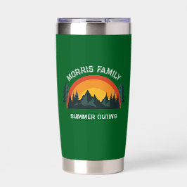Individueller Familienurlaub Retro Mountain Tumble Thermobecher