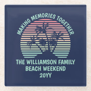 Individueller Familienurlaub Retro Tropical Beach  Glasuntersetzer