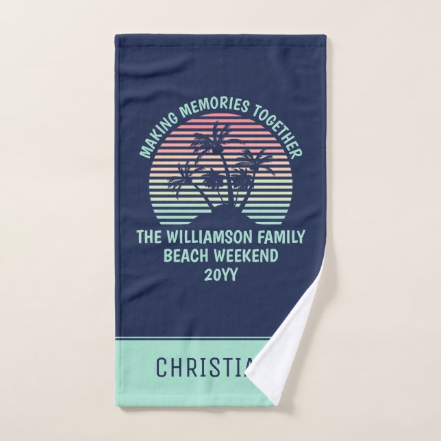 Individueller Familienurlaub Retro Tropical Beach  Handtuch (Handtuch)