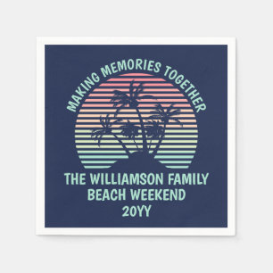 Individueller Familienurlaub Retro Tropical Beach  Serviette