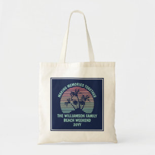Individueller Familienurlaub Retro Tropical Beach  Tragetasche