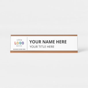 Individueller Firmenname und Logo Geschäft Schreibtischnamensplakette