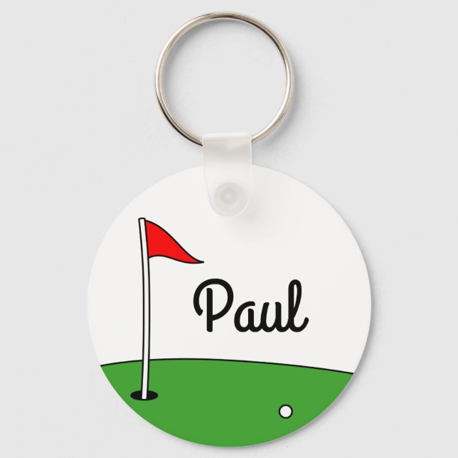Individueller Golf-Schlüsselanhänger mit grünem De Schlüsselanhänger (Vorderseite)