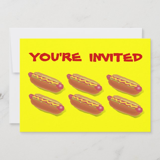 Individueller Hot Dog Eating Contest oder GRILLEN  Einladung (Vorderseite)
