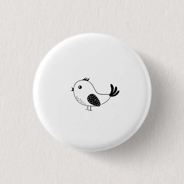 Individueller Kleiner Vogel Button (Vorderseite)