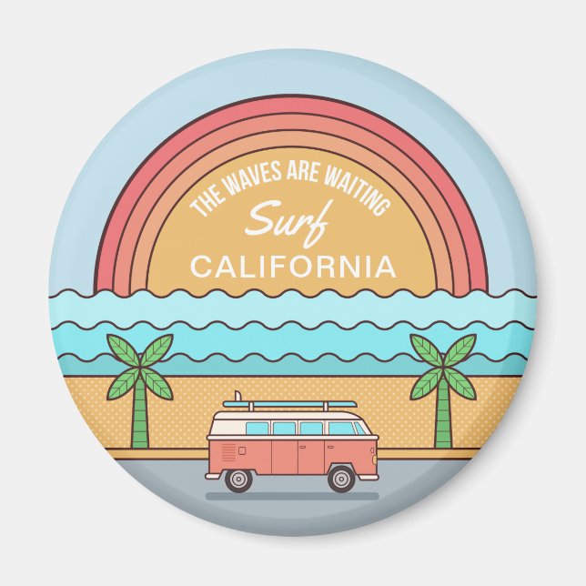 Individueller Location-Magnet für Sommersurfer Magnet (Vorne)