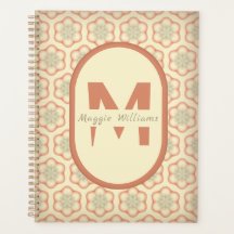 Individueller moderner Retro-Monogramm-Planer