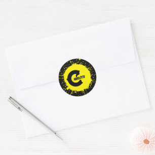 Individueller Monogrammbuchstabe C Personalisierte Runder Aufkleber