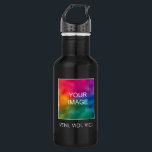 Individueller Motivierend Erfolg Veni Vidi Vici Zi Edelstahlflasche<br><div class="desc">Maßgeschneiderter Motivierend Erfolg Veni Vidi Vici Quote Elegante moderne Vorlage Hochladen Bild,  Foto oder Business-Logo,  Hinzufügen Text,  Name Trendy Classic 18 oz Matte Black Water Flasche.</div>