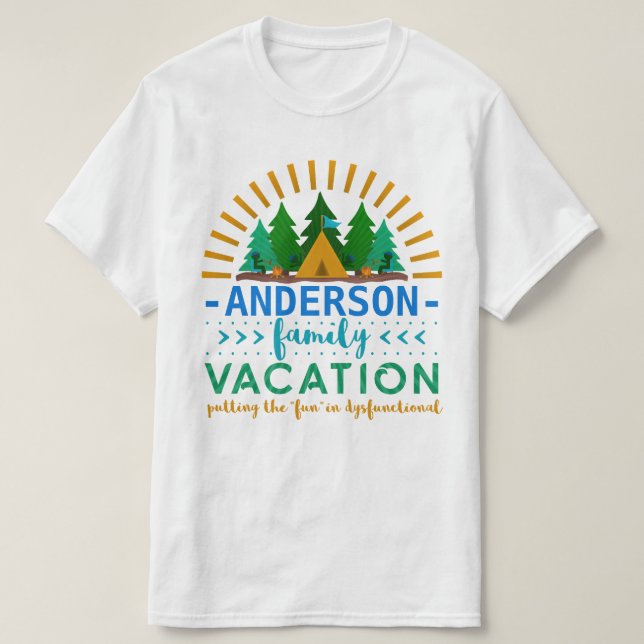 Individueller Name der Familien-Ferien-lustiger T-Shirt (Design vorne)