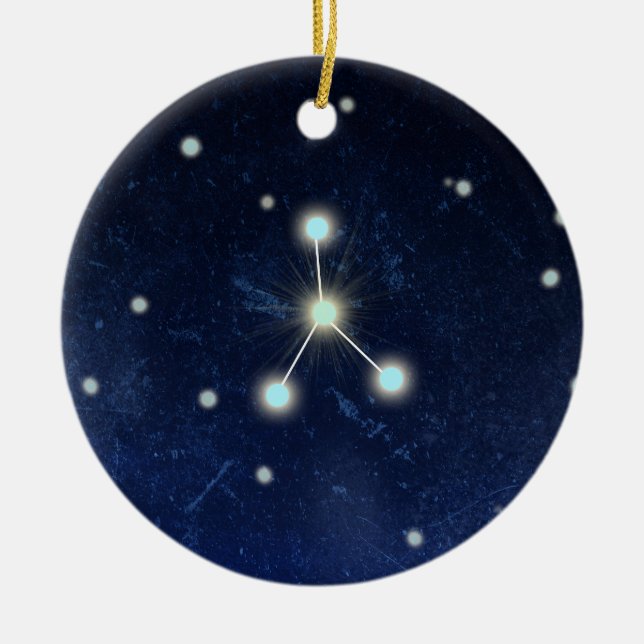 Individueller Name der Krebs-Konstellations-| Keramik Ornament (Vorne)