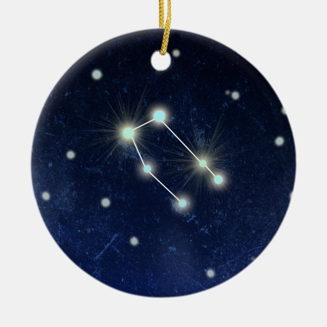 Individueller Name der Zwillings-Konstellations-| Keramikornament (Vorne)