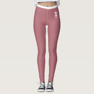 Individueller Name Geburtstag Rose Gold Weiße Mono Leggings