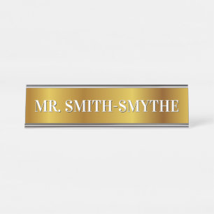 Individueller Name + Imitat Gold-Inspiriertes Schreibtischnamensplakette