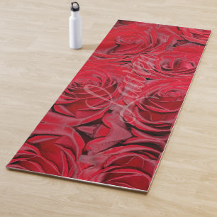 Individueller Name Lauren romantische Rote Rosen Yogamatte
