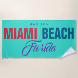 Individueller Name Miami Beach Florida Strandtuch