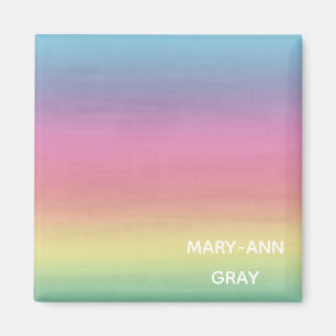 Individueller Name. Ombre Pastellfarben Magnet