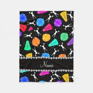 Individueller Name schwarze cheerleading Pompoms Fleecedecke