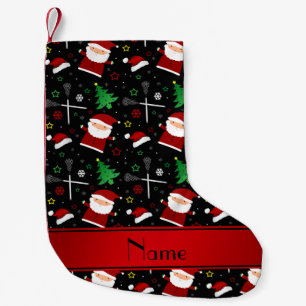 Individueller Name schwarzes Kleiner Weihnachtsstrumpf