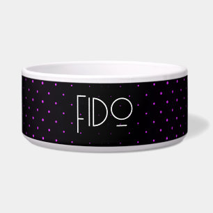 INDIVIDUELLER NAME - Schwarzes und rosa Retro-Half Napf