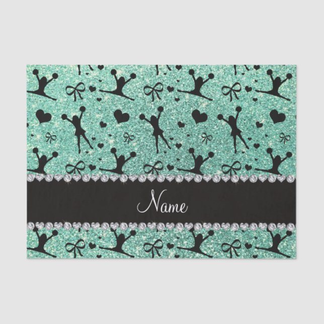 Individueller Name seafoam Grün-Glitter Seidenpapier (Vorderseite)