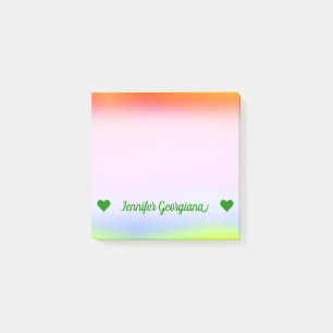 Individueller Name; Spaß-mehrfarbiges Regenbogen Post-it Klebezettel