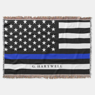 Individueller Name Stylized Polizei-amerikanische Decke