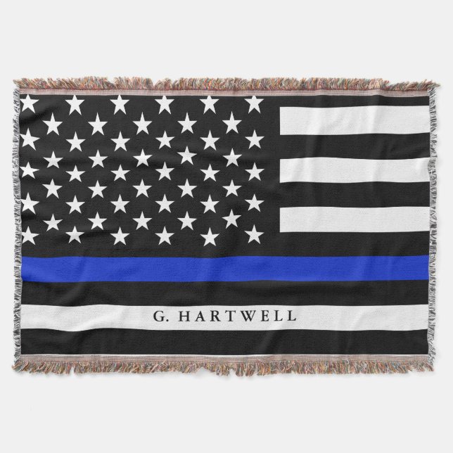 Individueller Name Stylized Polizei-amerikanische Decke (Vorderseite)