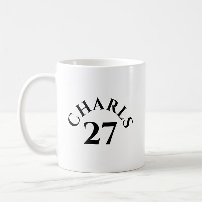 Individueller Name und Nummer Kaffeetasse (Links)