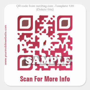 Individueller QR-Code-Aufkleber (QR-Code-Vorlage # Quadratischer Aufkleber