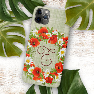 Individueller roter Mohn weiß gelber Gänseblümchen Case-Mate iPhone Hülle