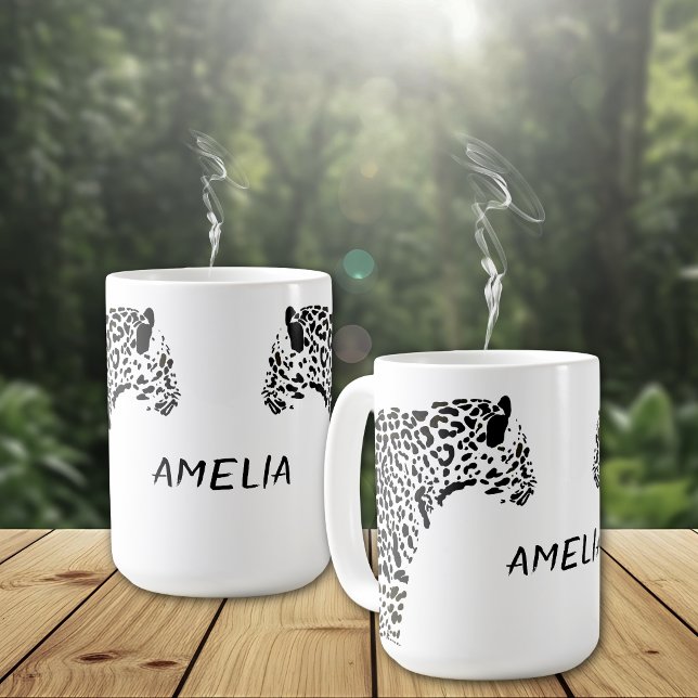 Individueller schwarzer Jaguar Kaffeetasse (Von Creator hochgeladen)
