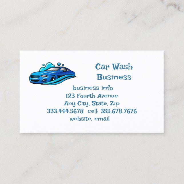 Individueller Service für den Car Wash Business Visitenkarte (Vorderseite)