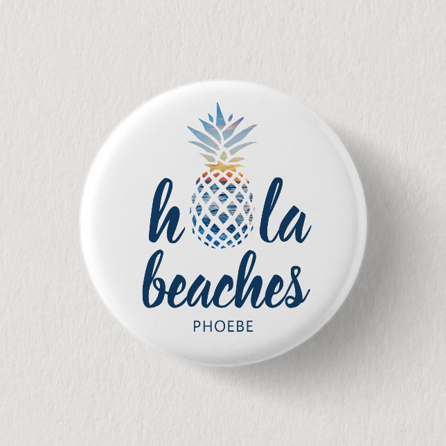 Individueller Sommer-Pineapple-Strandurlaub Button (Vorderseite)
