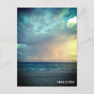 Individueller Strand Sonnenuntergang MIAMI BEACH F Postkarte