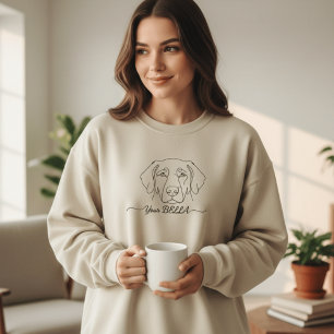 Individueller Sweatshirt mit Linienkunst von Hunde