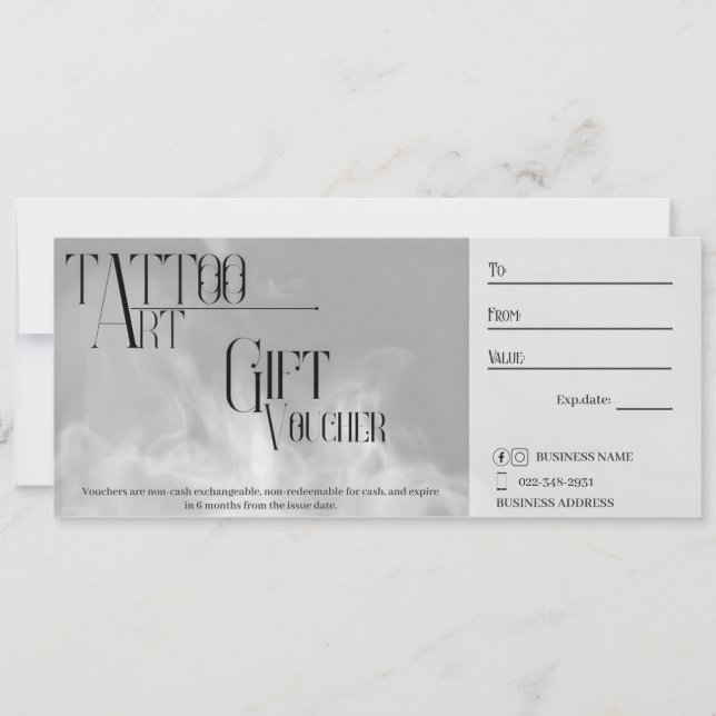 Individueller Tattoo-Geschenkgutschein Einladung (Vorderseite)