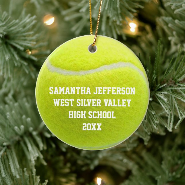 Individueller Tennisball-Sport Keramik Ornament (Baum)