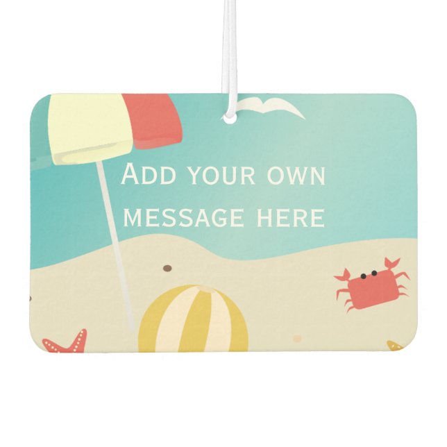 Individueller Text für Sommerurlaub am Meer Autolufterfrischer (Vorderseite)