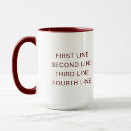 Individueller Text Personalisierte Bordeauxrote 15 Tasse